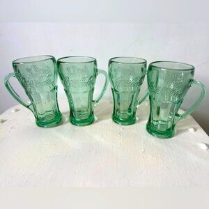 Coca Cola Green Glass Mug Set